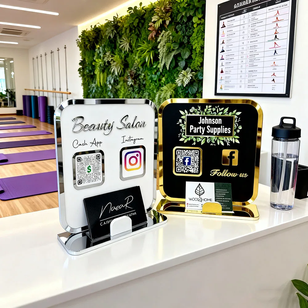 لوحة شعار الدفع لرمز الاستجابة السريعة من الأكريليك القابل للتخصيص للوسائط الاجتماعية للأعمال من Google 1-3 رموز QR الأفضل لأحداث واجهات المتجر #4