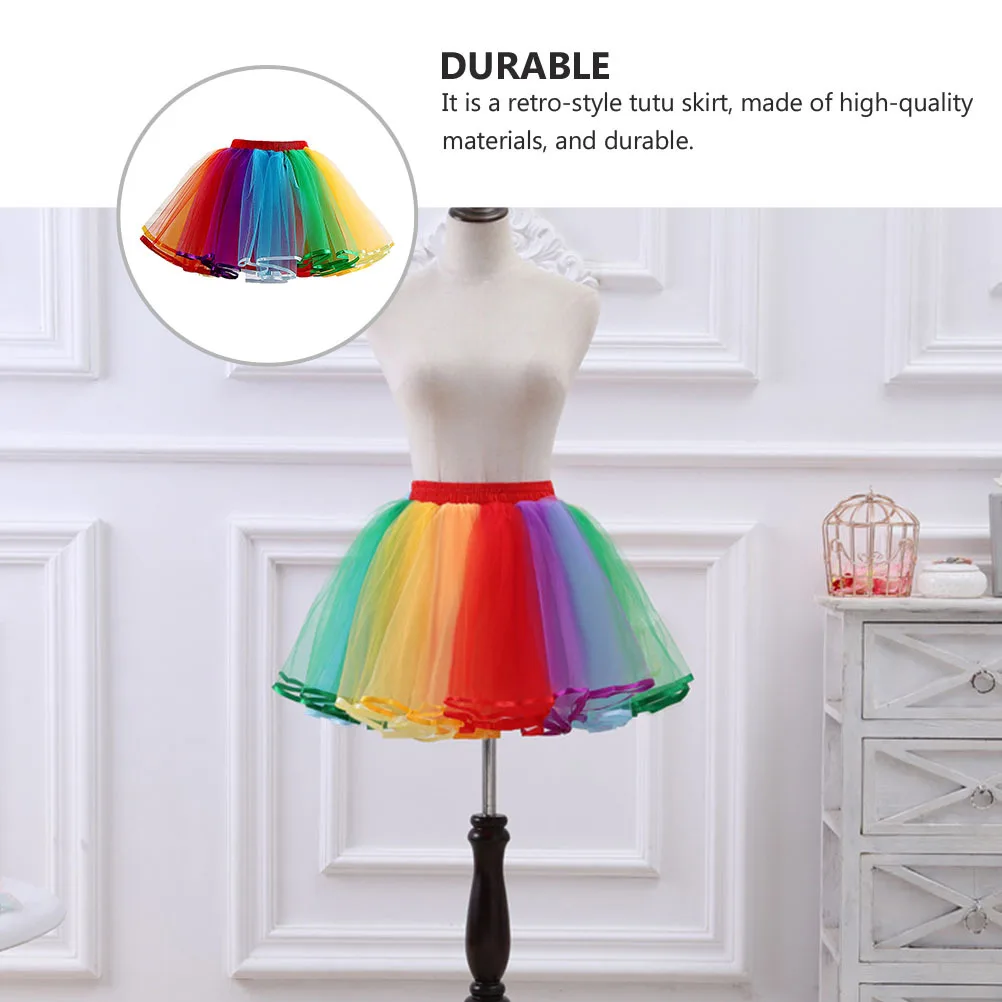 튤 스커트 레인보우 튜튜 스커트 버블 드레스 재즈 탭 사진 소품 의상 드레스업 휴일 선물 및 파티 기념품에 완벽