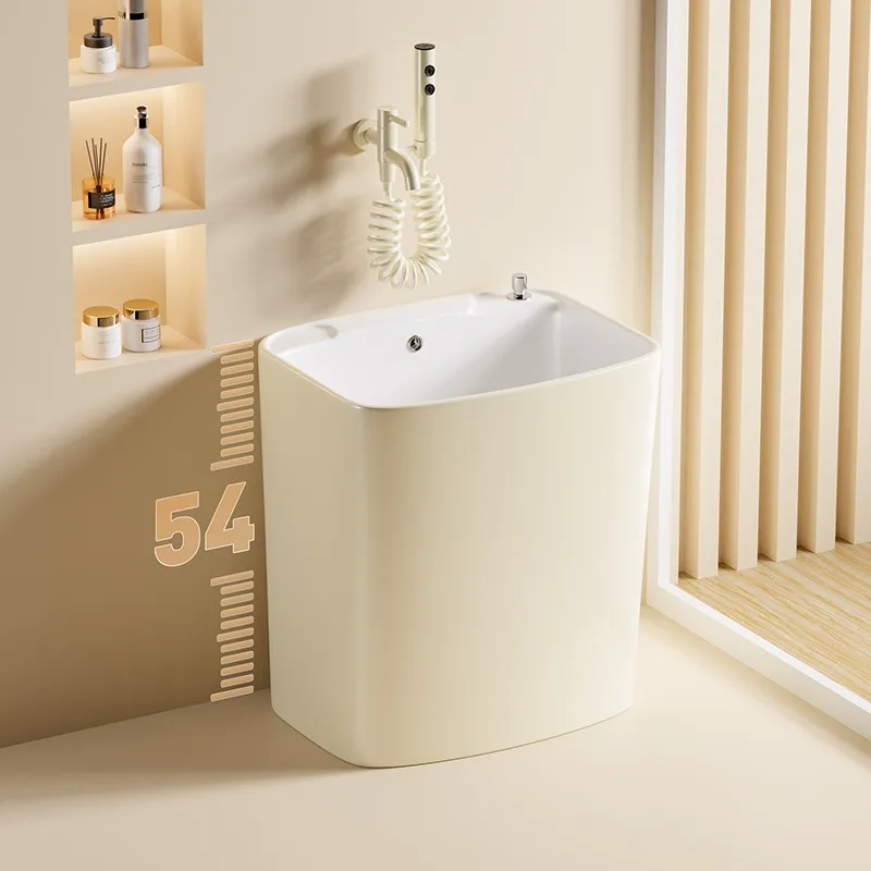 High-end mop pool household Internet celebrity balcony drainable mop bucket