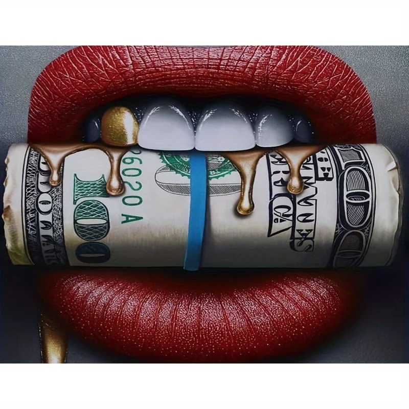 

Тема денег 5D алмазная живопись кусающий доллар DIY мозаика полная круглая Алмазная вышивка домашний декор подарок 2025 Новое поступление