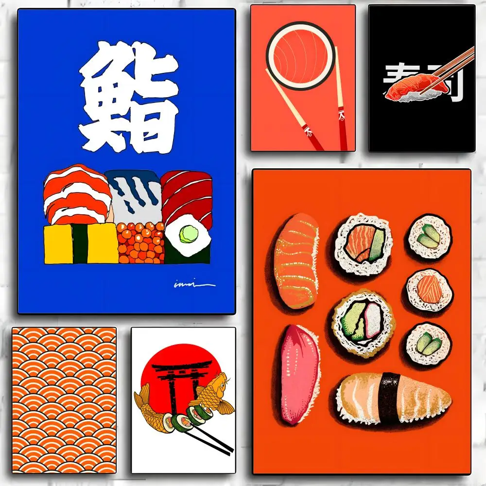

Sushi Restaurant Bunting Banners Poster HD Art Mural Waterproof Wall Decor Durable DIY Home Decoration for Living Room Bedroom