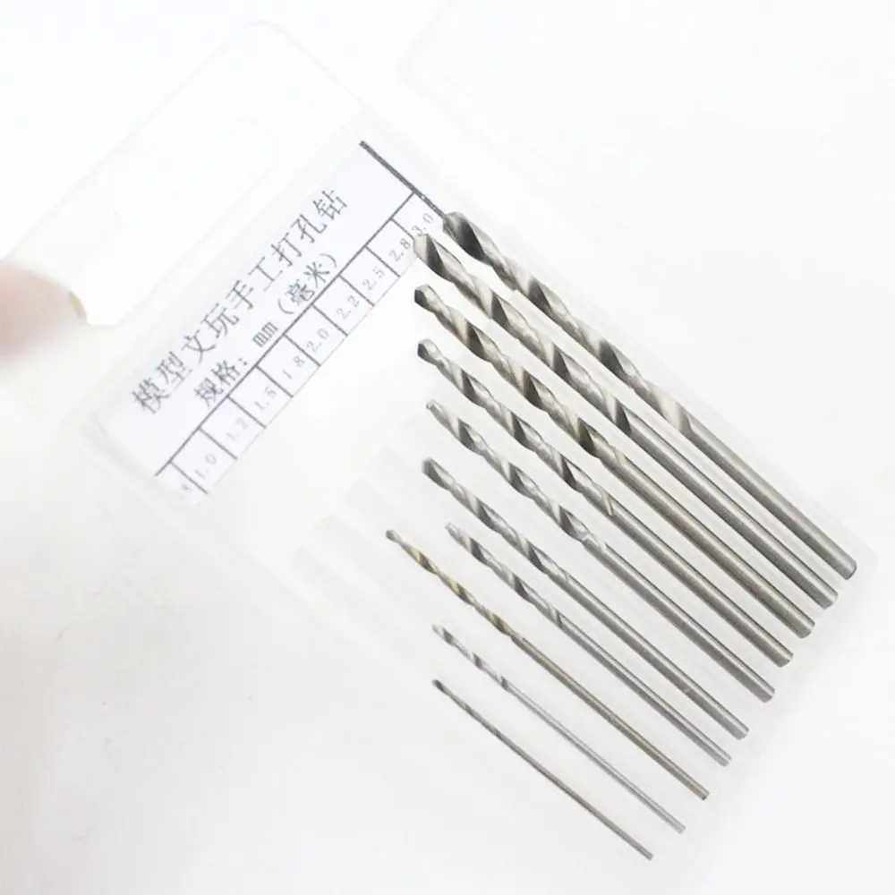 Spiral Sale Metal Sliding High Speed 10Pcs Mini Chuck Craft Steel Pocket Hand Twist Manual Drill Bits