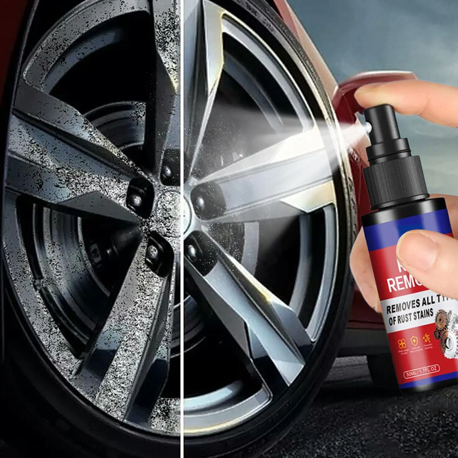 Car Rust Removal Spray Detailing Car Rust Dissolver Spray Heavy Duty Auto Polishing Cleaner for Equipment Machinery Stainless