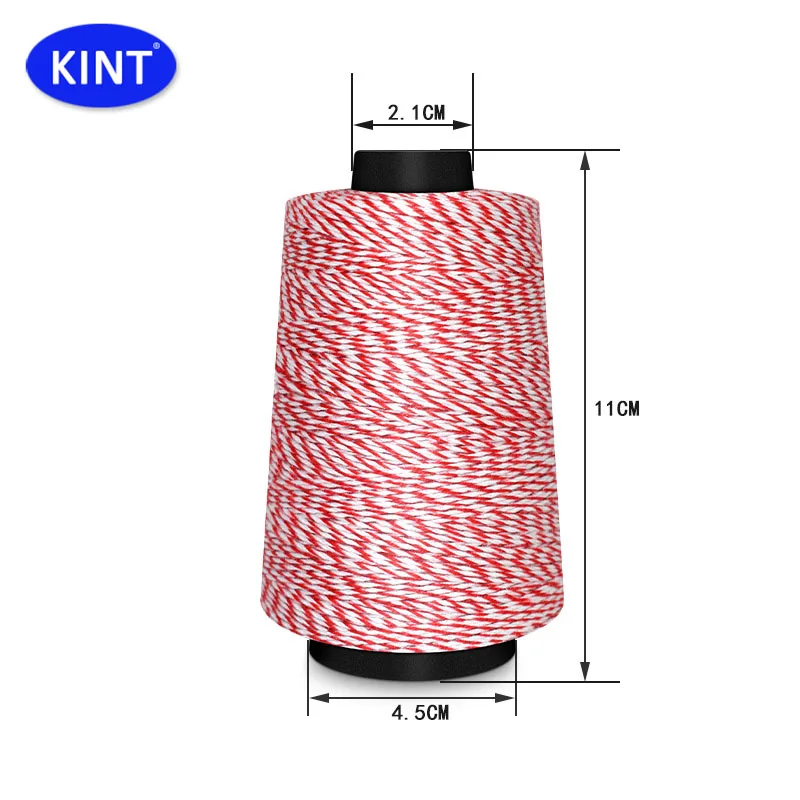 Sewing threadBag sealing threadWoven bagPaper bagRed and white stripePolyester sewing threadNot easy to fall out of the thread