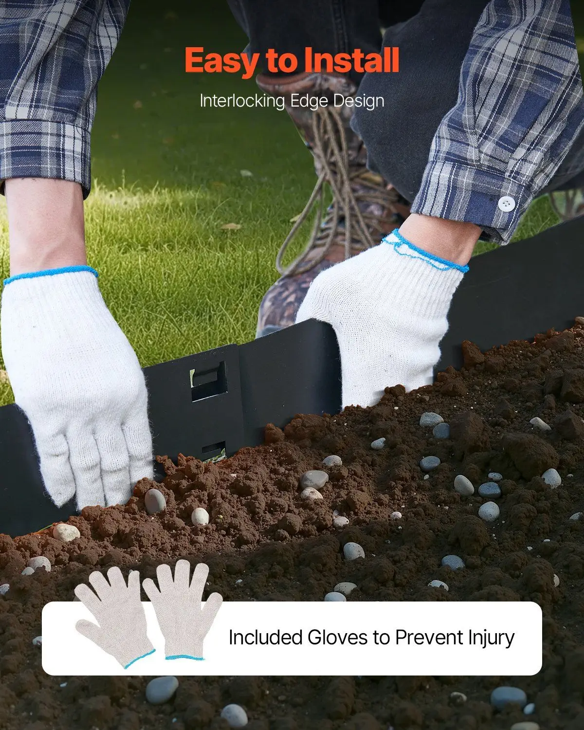 Steel Landscape Edging 5 Packs 39 x 3in Rust-Resistant Garden Edging Border