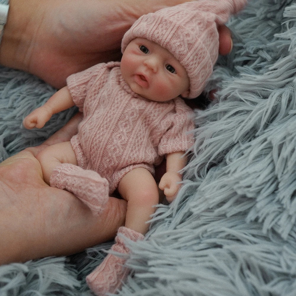 

7 Inch Reborn Baby Doll Girl Full Body Silicone Mini Realistic Christmas Gift