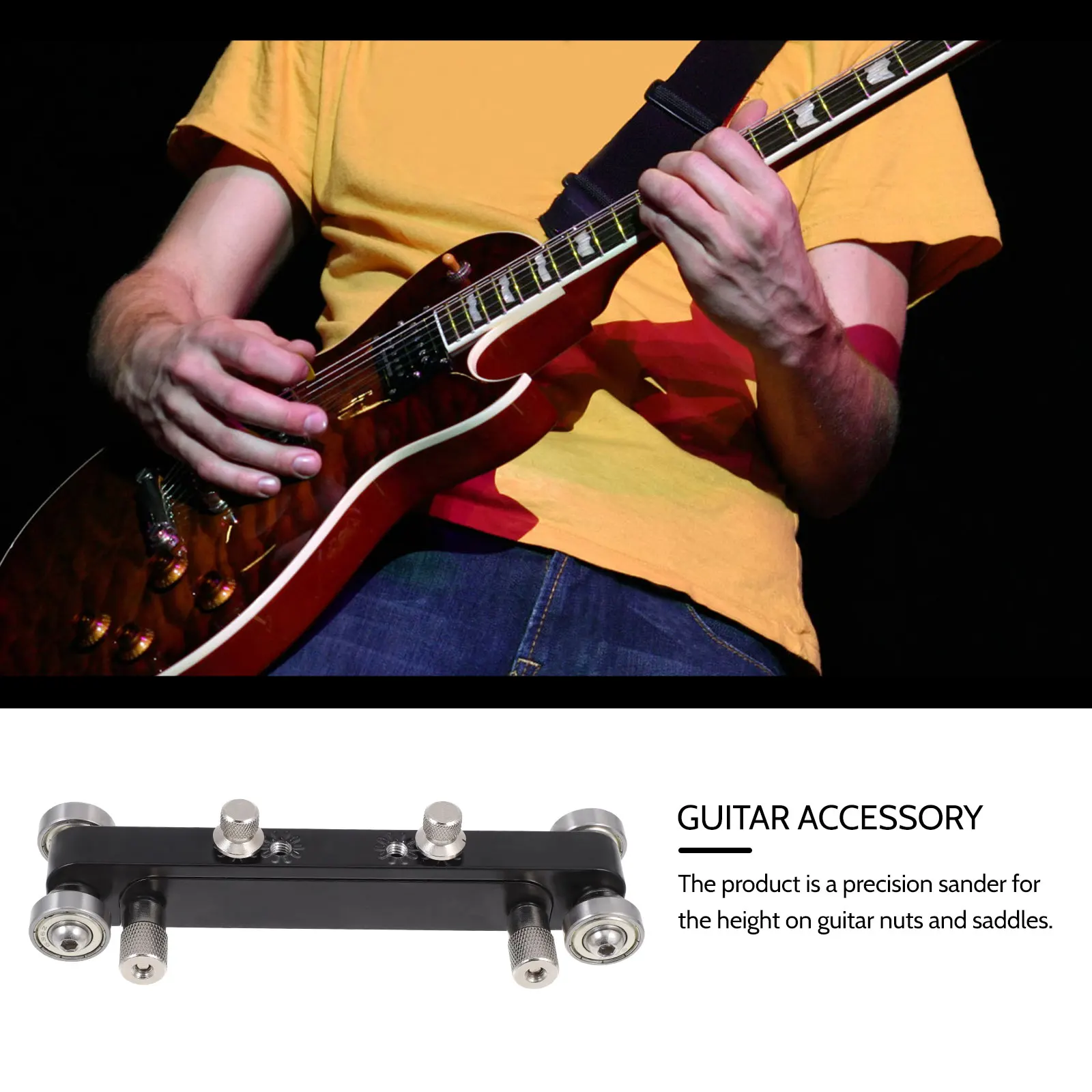 

Aluminum Alloy Guitar Nut Sander Adjustable Precision Sanding Tool for Bone Plastic Composite Saddles Luthier Accessories Guitar