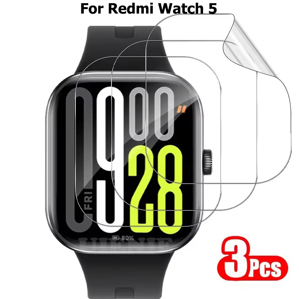 3PCS TPU Hydrogel Films for Redmi Watch 5 Coverage Protection Film Clear Smartwatch Screen Protector Guard Accessories