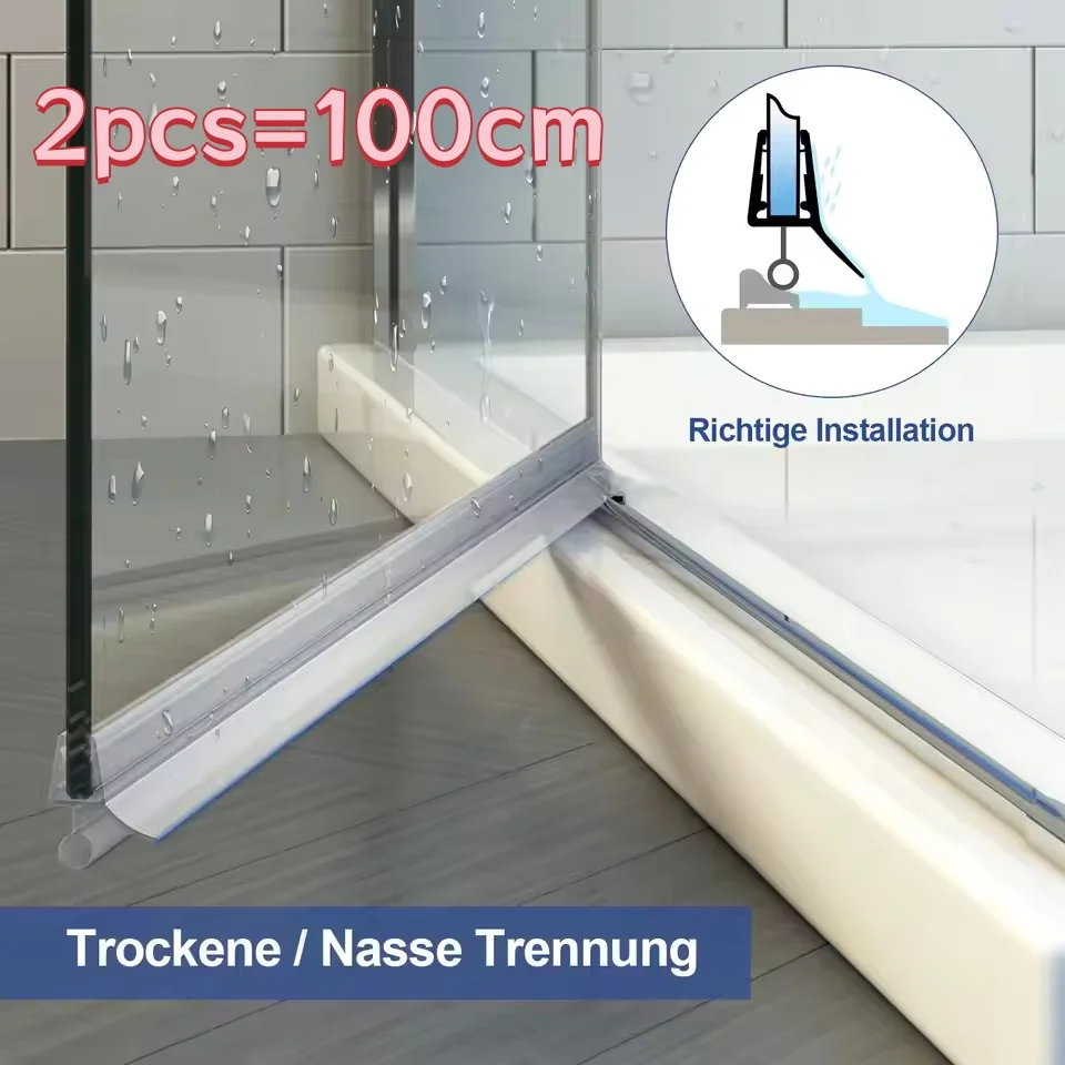50cmX2pcs Bath Shower door sealing strips water stopper Weatherstrip glass shower screen door seal strip 4 to 12mm gap sealer
