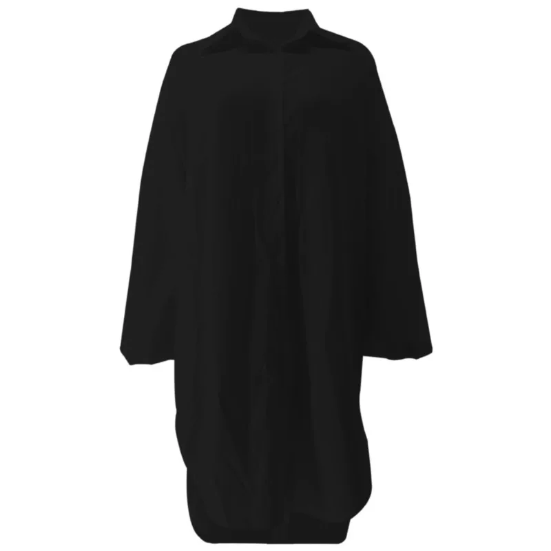 Moda damska Jesień Zima 2025 Luźna Dopasowana Krótka Koszula z Długim Rękawem Sukienka z Rozcięciem Seksowna Elegancka Nieregularna Damska Odzież Vestidos