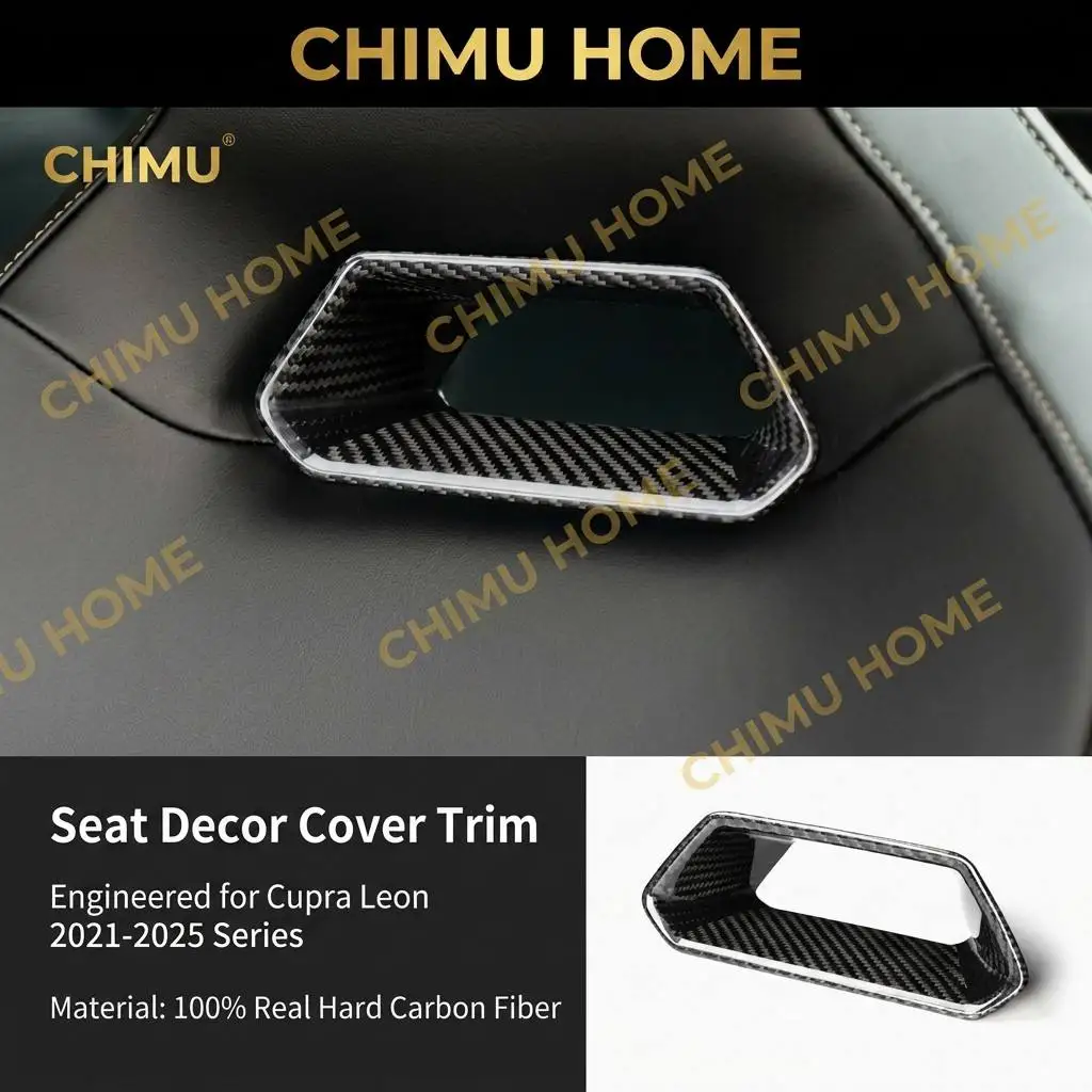 【CHIMU HOME】 for Cupra Leon 2021-2025 Series Seat Decor Cover Trim 100% Real Hard Carbon Fiber Interior Modification Part