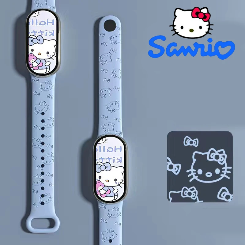 Sanrio Hello Kitty Watchband for Xiaomi Mi Band 8 7 6 5 4 3 Bracelet Wrist Straps Cartoon Replacement Sports Strap Accessories