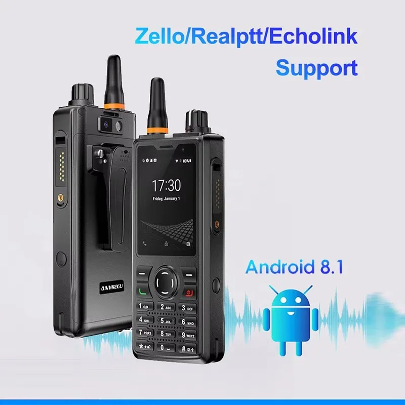 ANYSECU T60 Radio Jaringan 4G Android 8.1 Dengan WIFI GPS Bekerja dengan ZELLO Real-ptt Echolink POCstar F41 POC Walkie Talkie