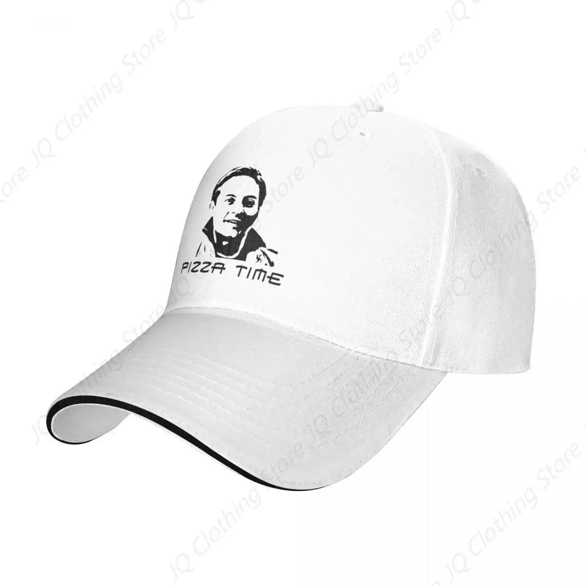 Pizza Time Baseball Cap black Big Size Hat Hats Woman Men's