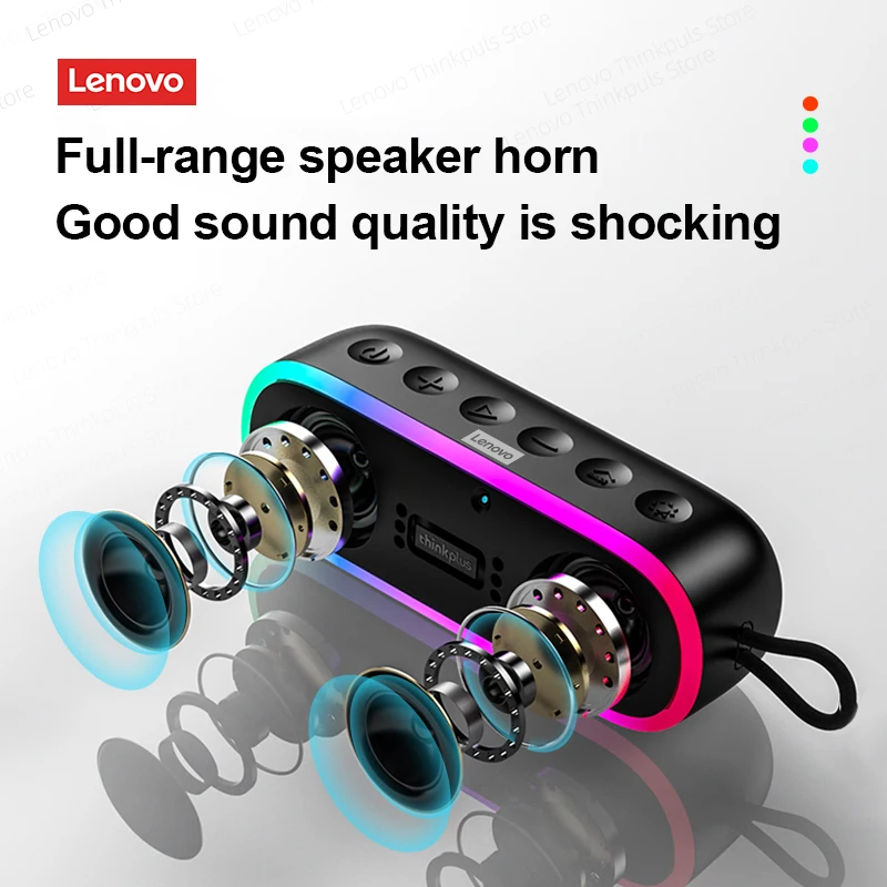 Elección Lenovo K8 altavoz inalámbrico Bluetooth 5,0 portátil de alta fidelidad altavoz LED al aire libre de alta potencia música envolvente bajo caja de micrófono nuevo