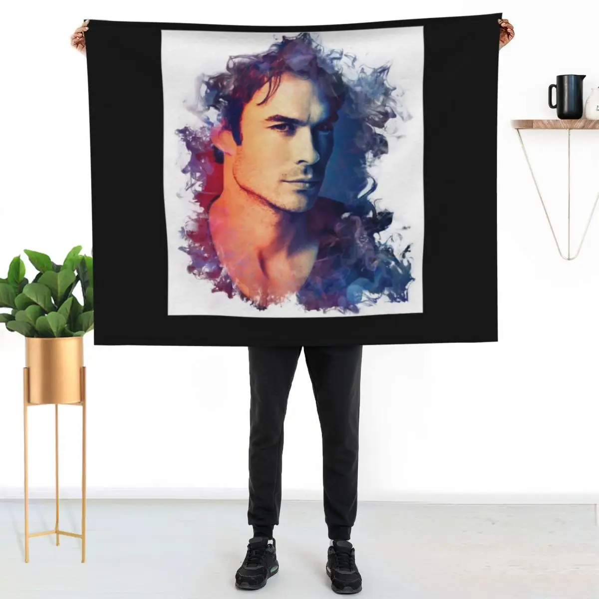 

ian somerhalder Throw Blanket Cozy Microfiber Throw Blanket for Home Bedroom