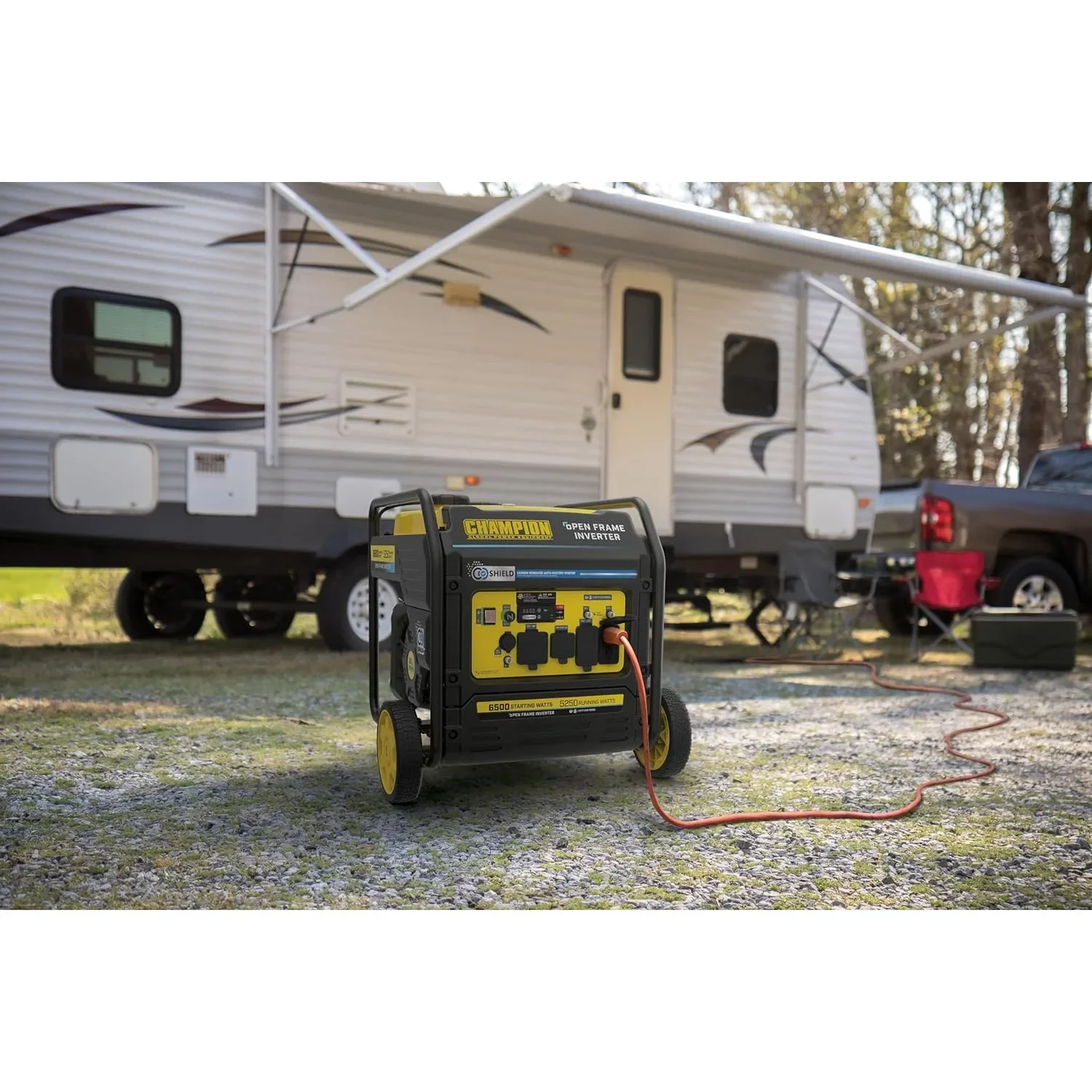 Power Equipment 201066 6500-Watt RV Ready Open Frame Inverter Generator with CO Shield®