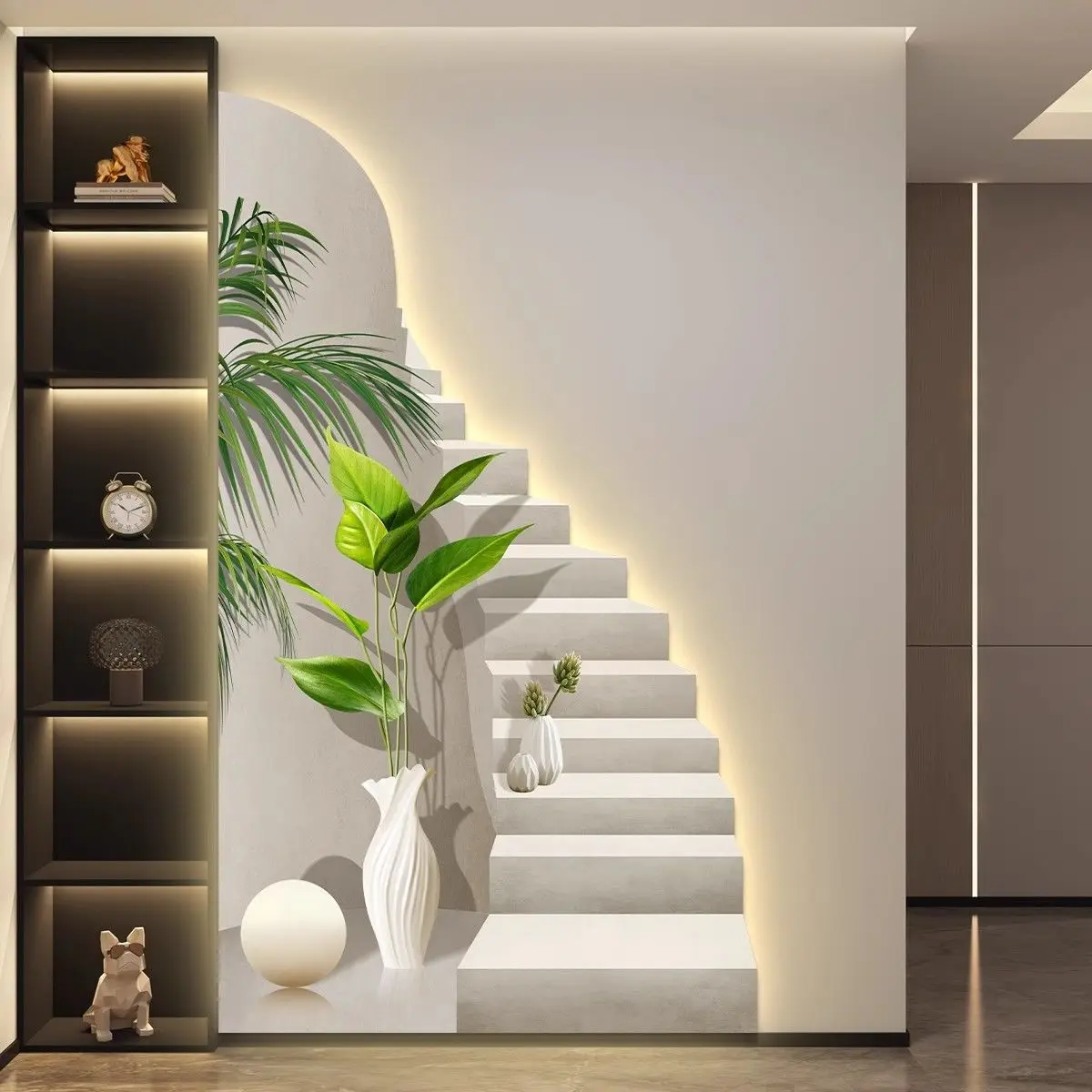 LED mit Licht, Luxus-Eingang, Veranda, Dekoration, Wandgemälde, Flur, Flur, Wandgemälde, einfach, modern, fortschrittlich