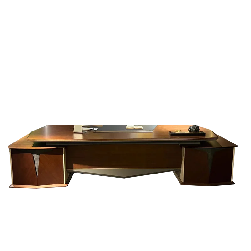 

New Chinese-style desk, solid wood desk, light luxury modern walnut president desk