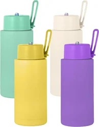 Stainless Steel Insulated Bottle with Straw Double Wall Vacuum Wide Mouth Thermos Water Bottle Hot Drinks/Cold Drinks Home