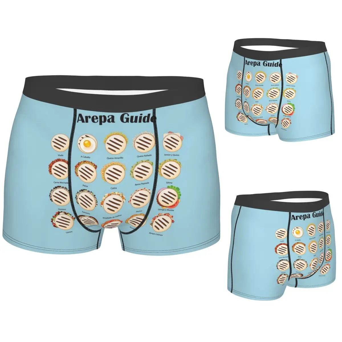 

Boxer Underpants Shorts Arepa Guide Venezuela Latin Fast Food Panties Male Breathable Underwear for Homme Man Boyfriend Gift