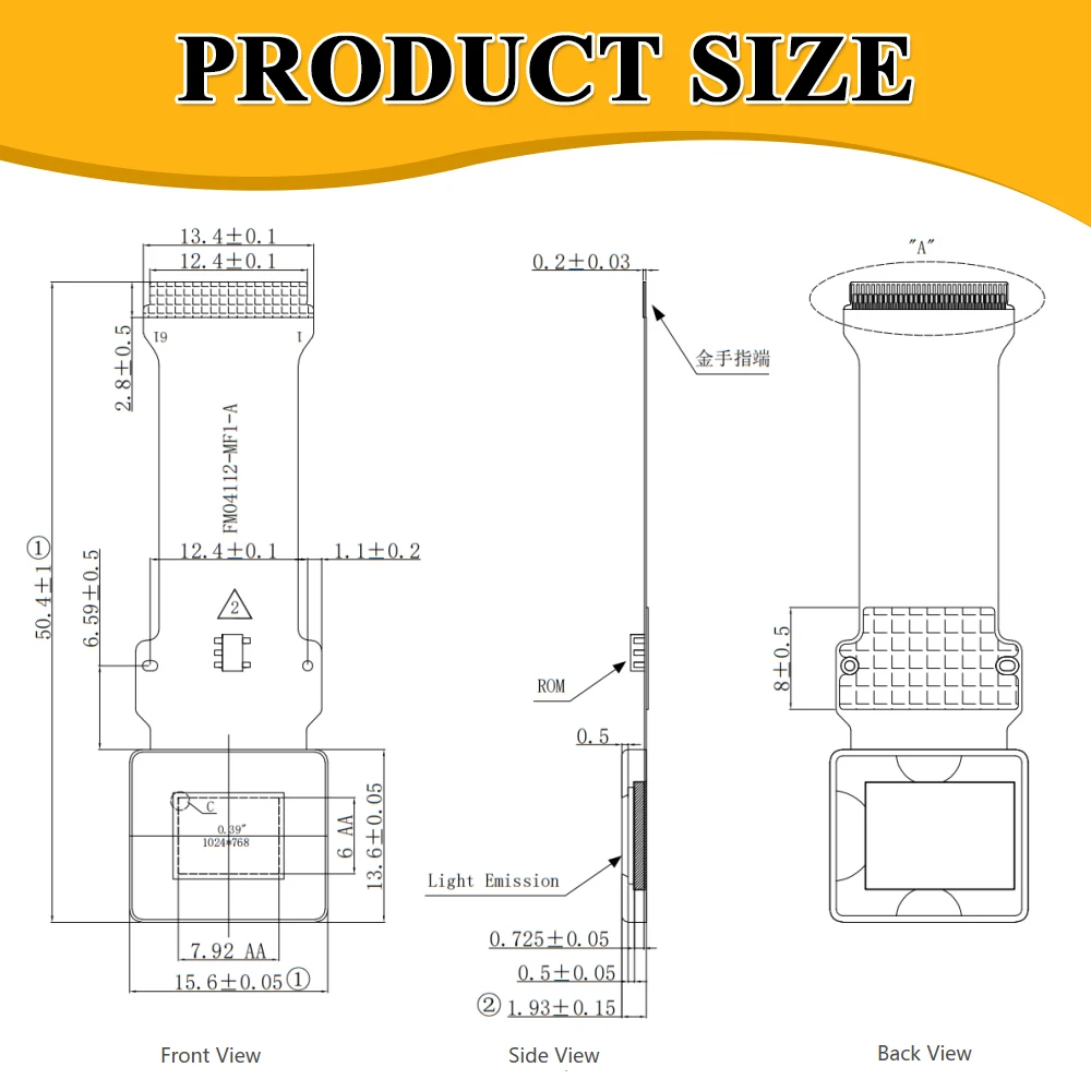 0.39 Inch OLED Display Viewfinder for FPV Drone Aerial Photography Thermal Imaging Night Vision Device 1024*768 Micro AV HDMI