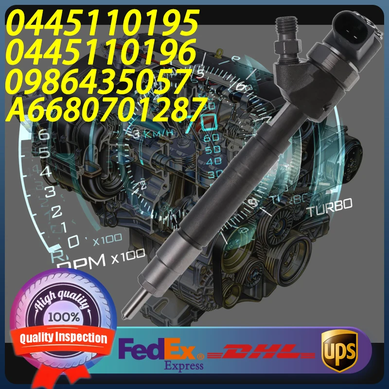 

0445110195 0445110196 0986435057 A6680701287 Common Rail Injector For Mercedes-Benz Serie A 160 170 CDI 1.7 Engine