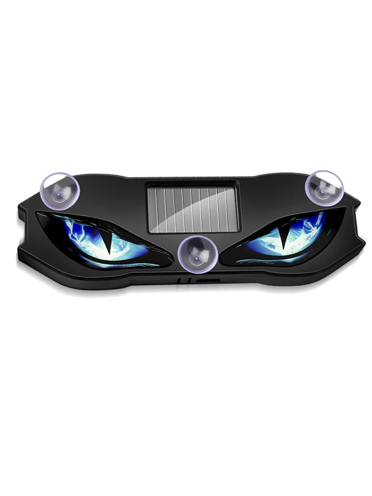 Solar Eyes Light USB ładowana lampa samochodowa na szybę z przyssawką, dynamiczne światło ostrzegawcze LED w kształcie oka demona do SUV-ów i ciężarówek. — 2