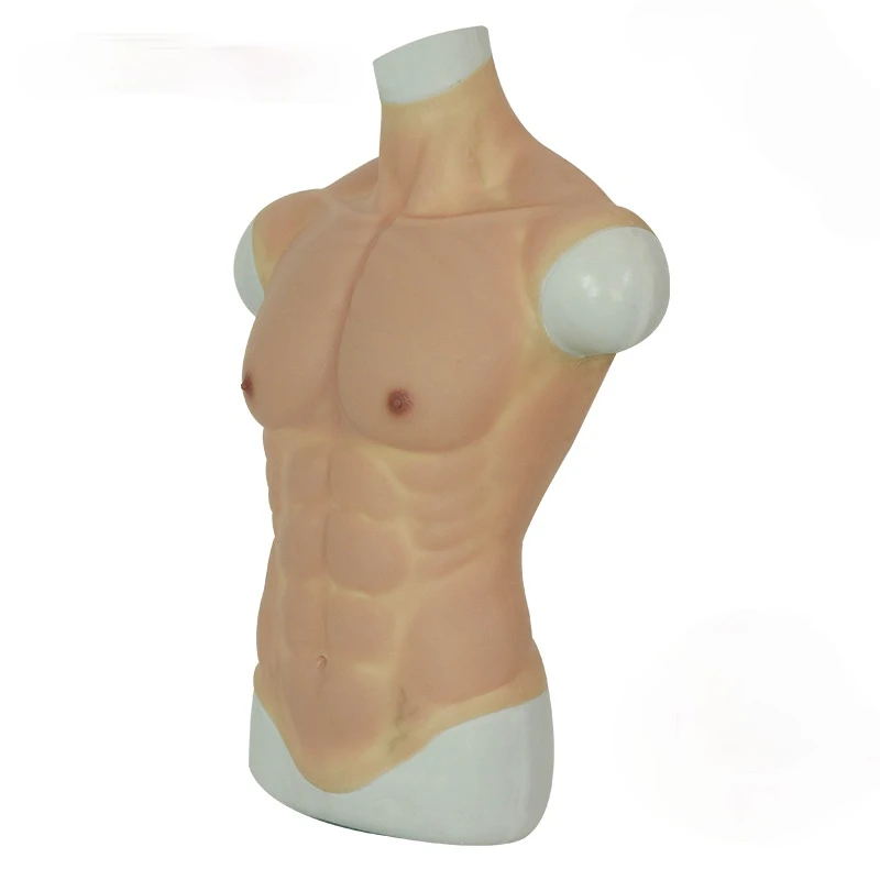 Realistic Simulation Silicone Male Fake Chest Fake Muscle Suit Costume Female Strong Male Abdominal Muscles Halloween