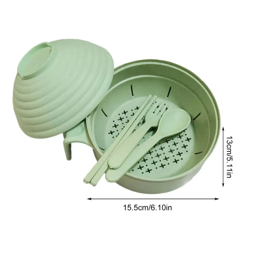 Microwave Ramen Cooker Bowl Set With Chopsticks Noodle Bowl Microwavable Fast Ramen Pot For College Students BPA-Free Heat-Resis