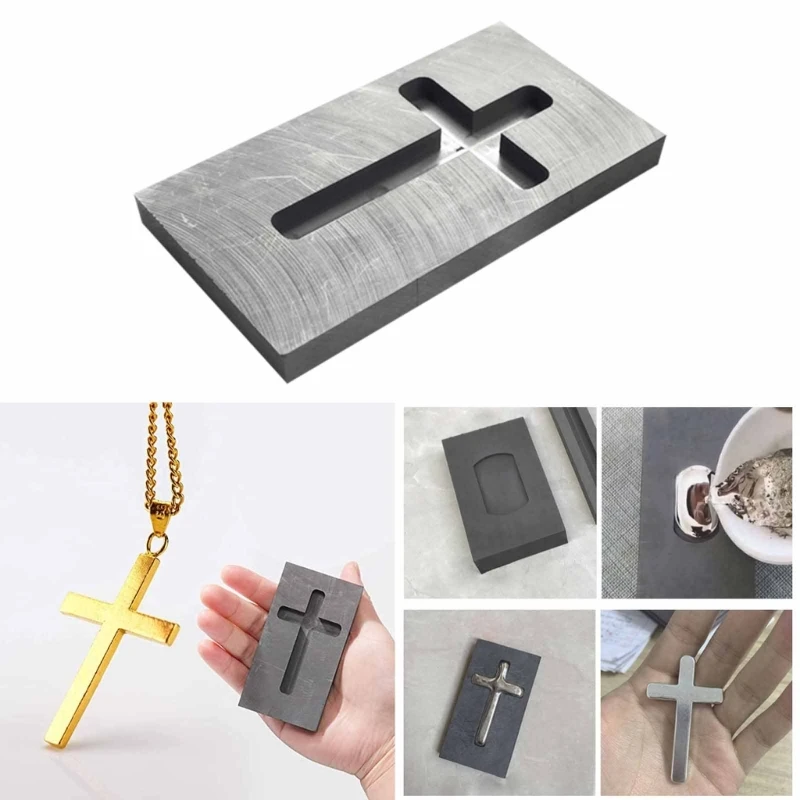 Graphite Ingot Mold Metal Casting Mold Cross-Melting Crucible Furnace for Gold Silver Aluminum Brass Zinc-Alloy