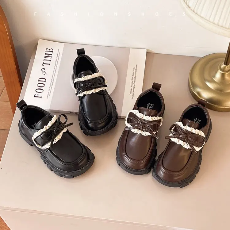 

Girls Thick Sole Mary Jane Shoes 2026 New Autumn Toddler Princess Party Flats Soft Sole Simple Chic Kids School Uniform Shoes