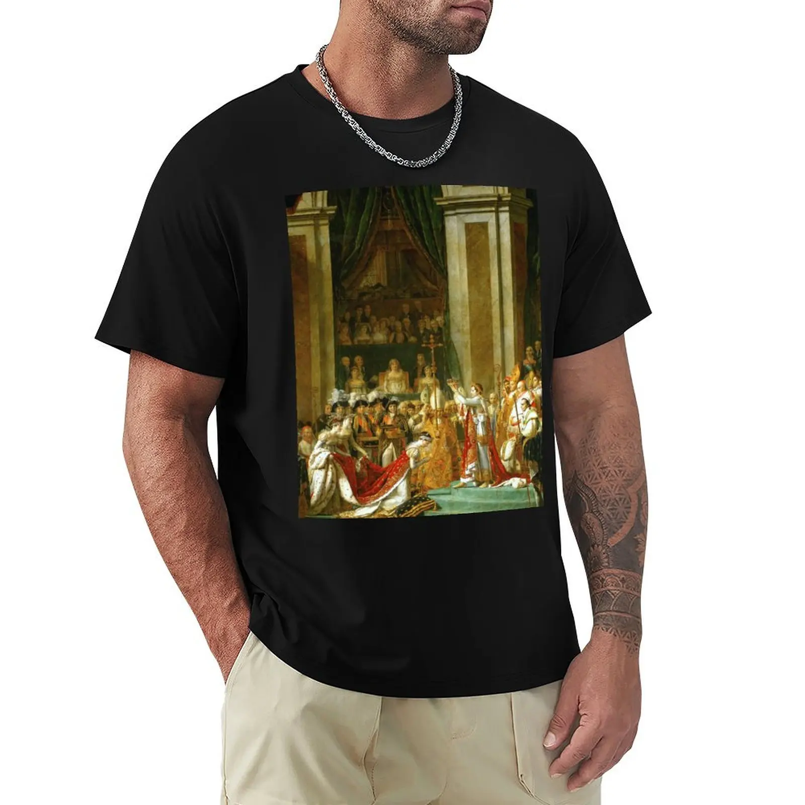 The Coronation of Napoleon by Jacques-Louis David T-Shirt Fashion Casual Short Sleeve Top
