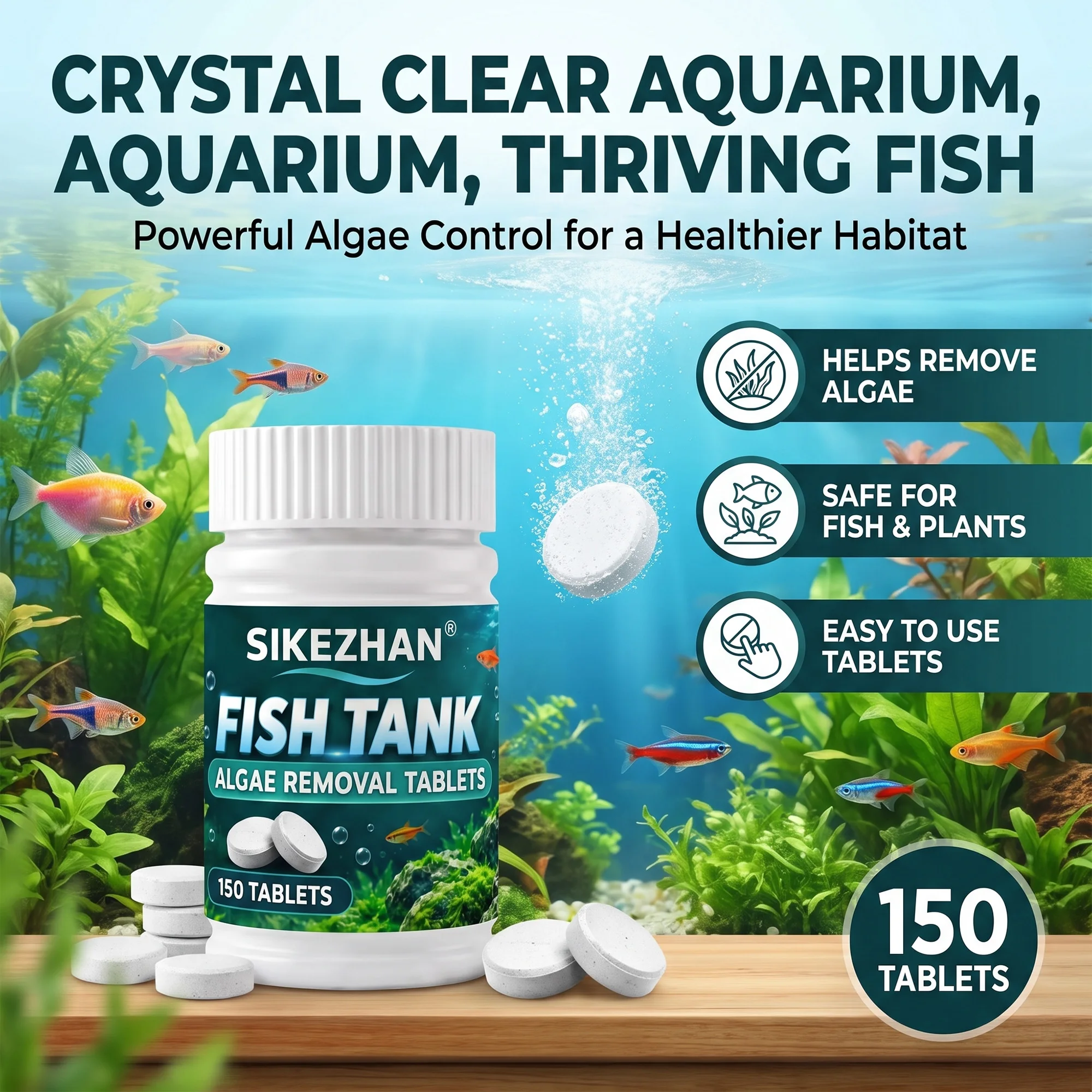 150 tabletas para eliminar alg - Aquarium Plant Vitamins reseña y precio