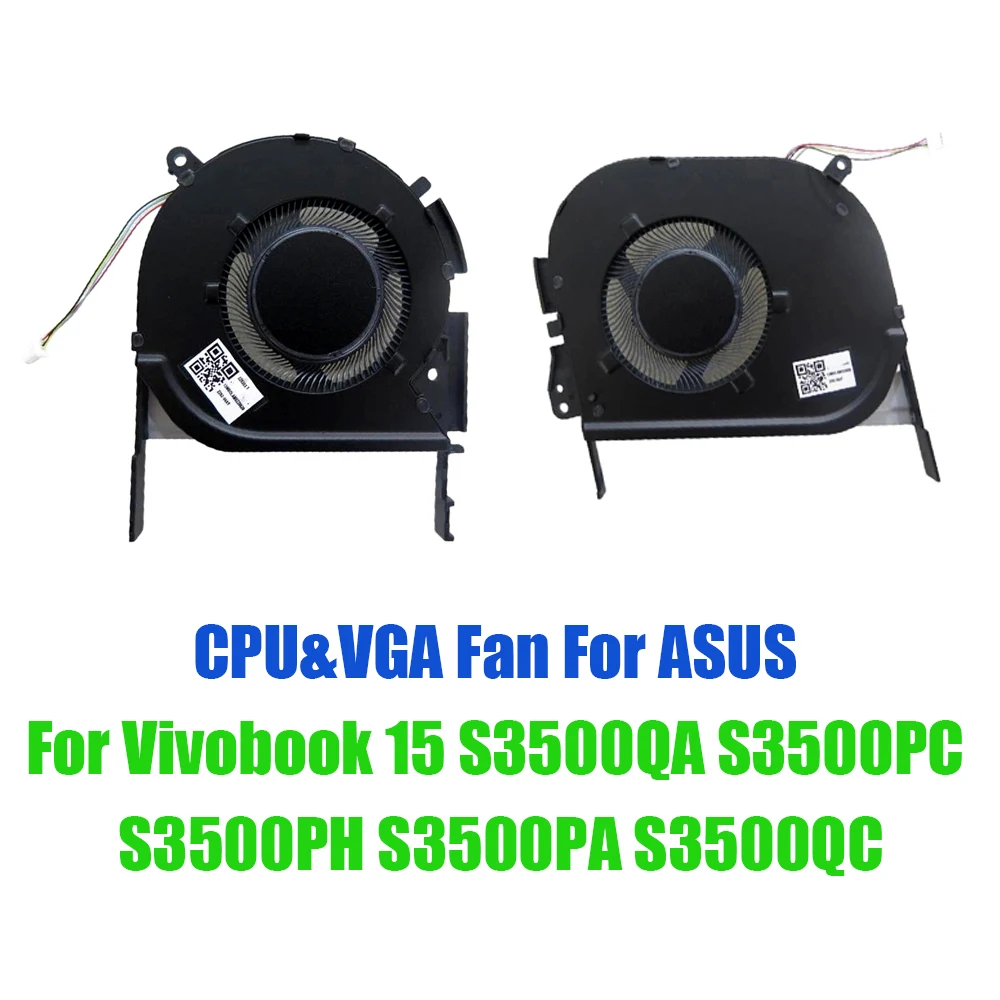 CPU&VGA Fan For ASUS For Vivobook 15 S3500QA S3500PC S3500PH S3500PA S3500QC DC5V Laptop CPU&VGA Fan