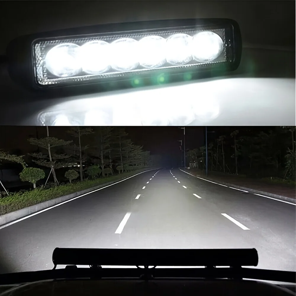 2PCS 18w 6 LED Motorrad Arbeit Licht Hohe Helle Scheinwerfer Offroad Automobil Lkw Fahren Nebel Scheinwerfer DRL fahren Lampe 12V