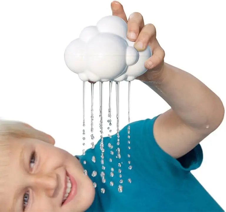 Juguete de bañera de nube de lluvia de chorro, desarrollo sensorial, juguete interactivo divertido para ducha de baño para niños, juguete de baño para bebés, juguete flotante para piscina