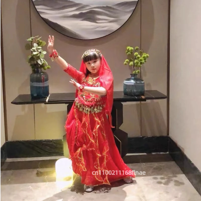 Girl Professional Indian Dance Children's Belly Dance Costume Egyptian Girl Belly Dance Performance Costume Set