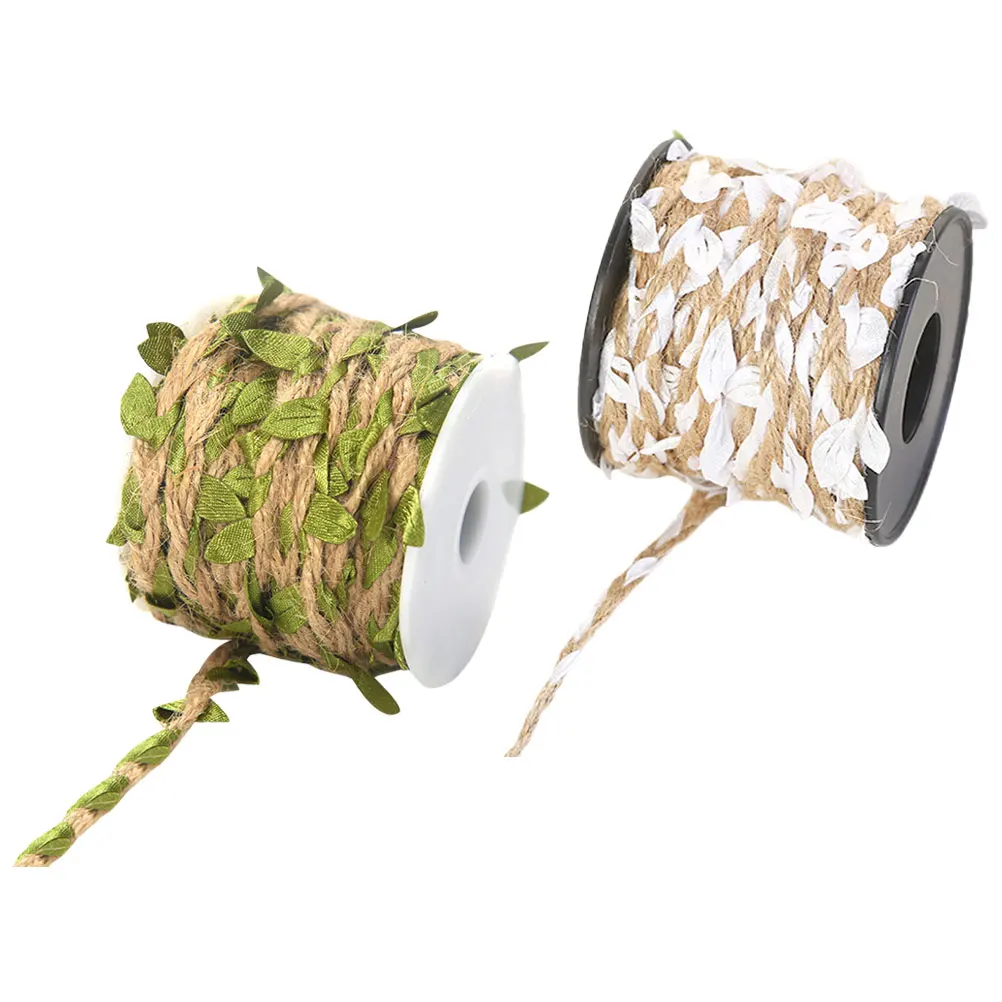 

Simulation Rattan Leaves Emulated Leaf Rope DIY Decorative Polyester Garland 2 Rolls Lifelike Vine Artificial Decor Party