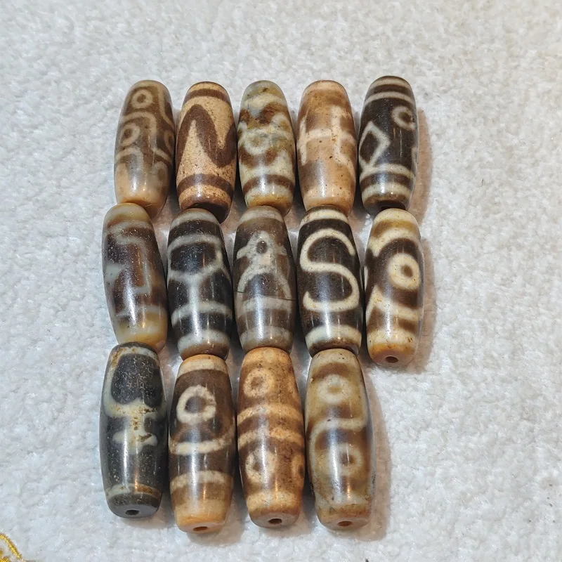 Xizang Agate Dzi9 Eye Tiger tooth noble treasure vase god of wealth and other totem beads Necklace Pendant DIY Accessories