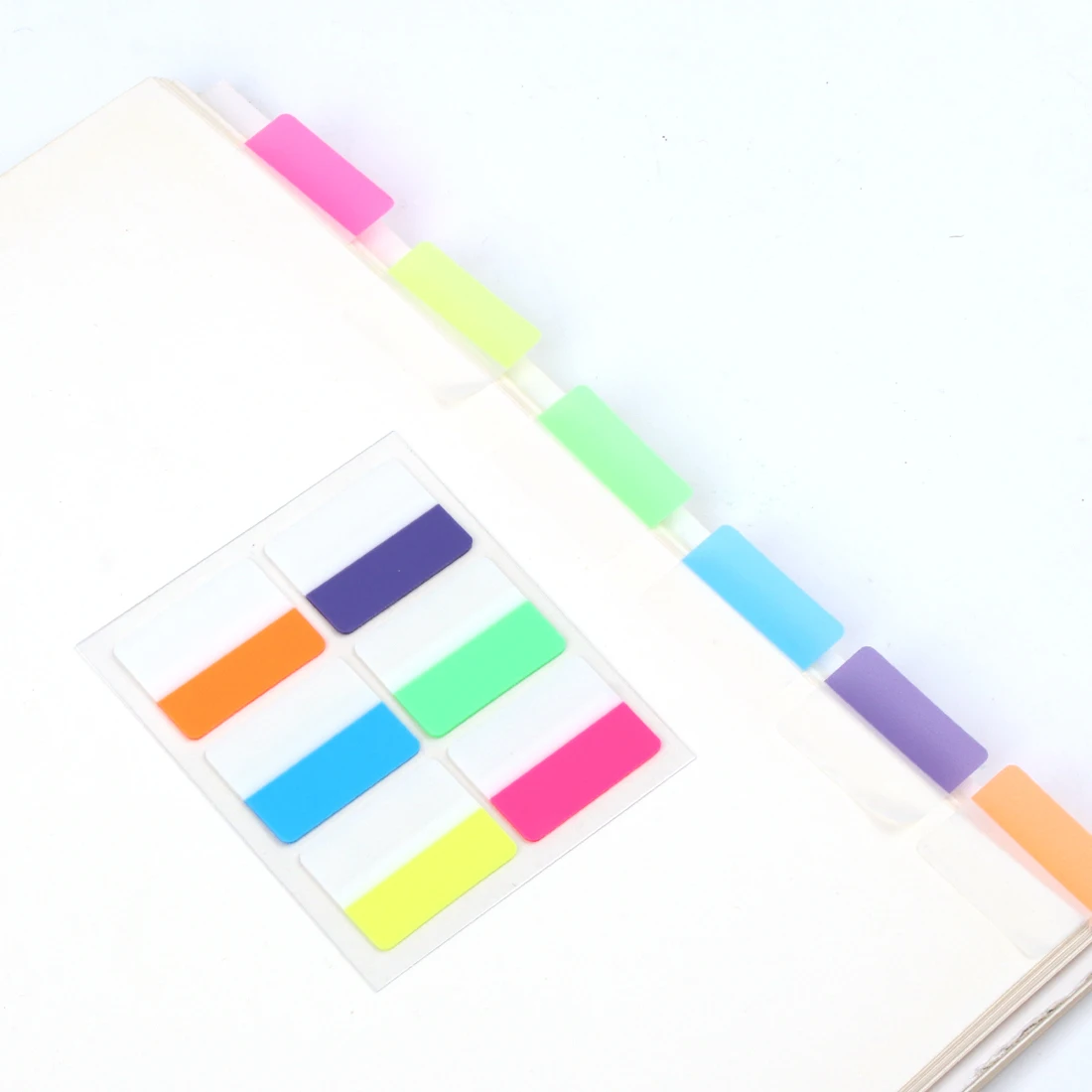 MOTARRO 6 Color Transparent Waterproof Sticky Notes Index Tabs For Page Marker File Classify Planner Stickers Office Suppies