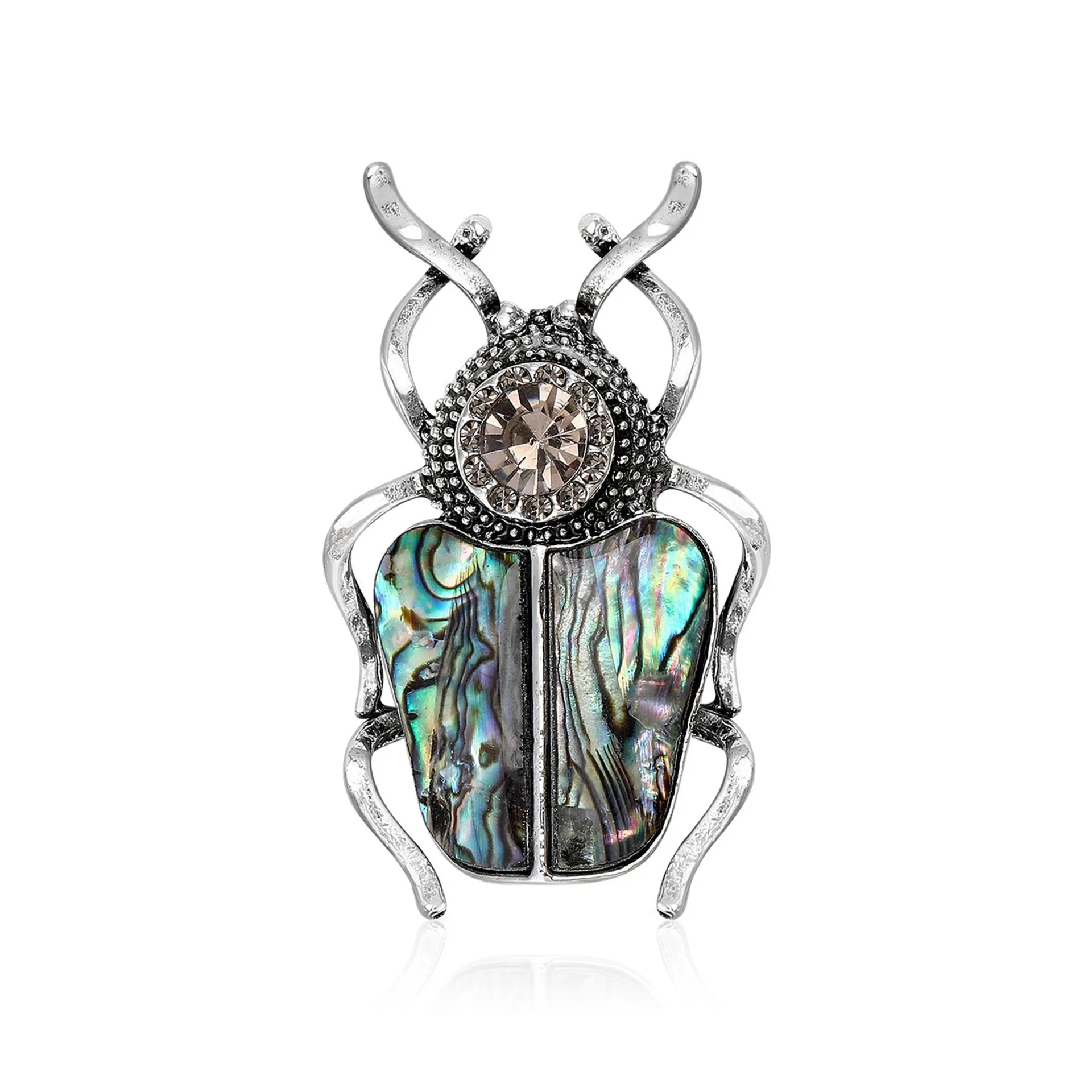 

Gorgeous Rhinestone Abalone Shell Beetle Brooch For women, Unisex Insect-Buckle Clothes, Suits, Party Casual Brooch Gift