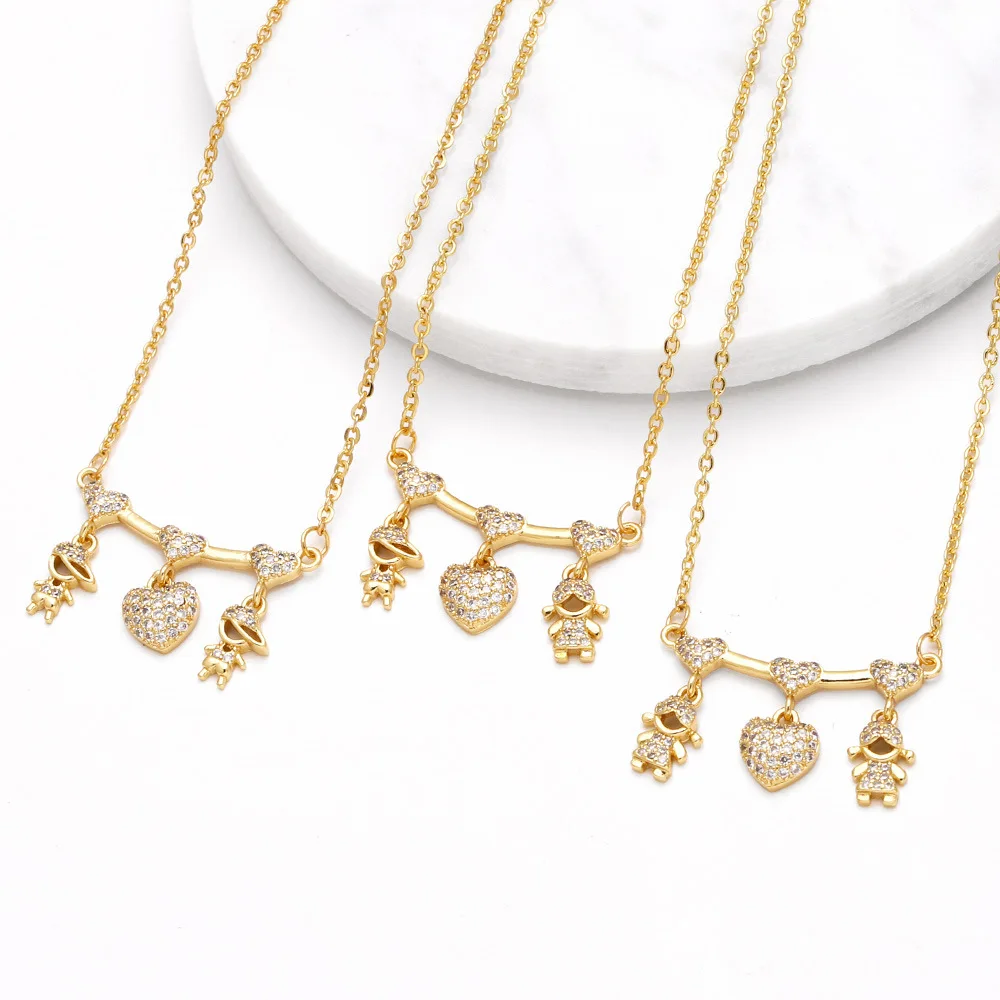 Collares de corazón de cobre para mujer, colgante de cerradura de corazón, circonita cúbica, regalo de joyería al por mayor, VNE106