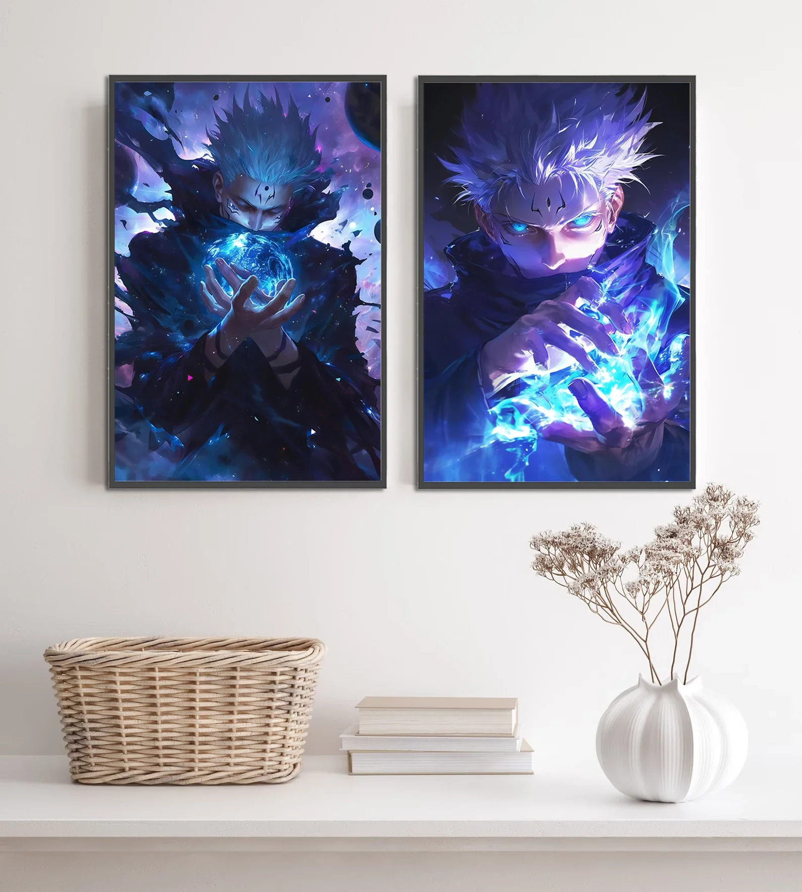 J-Jujutsu Gojo Satoru Self-adhesive Poster Figures Home Decoration Painting Wall Art Bedroom Cartoons Decor Anime Wallpaper