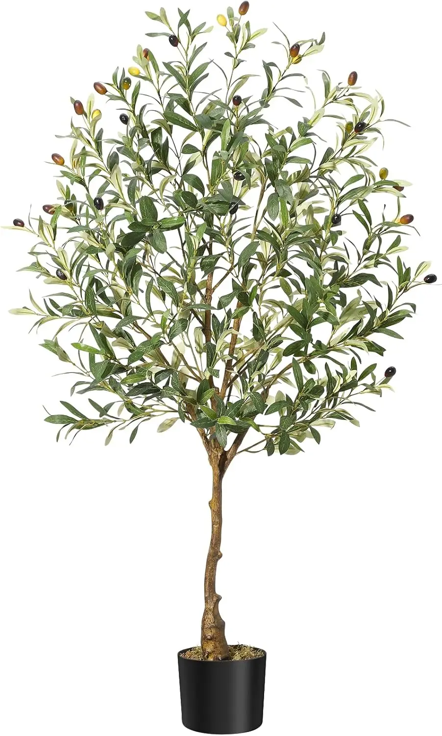 Olive Trees Artificial Indoor,  Tall Olive Tree Plants, Faux Olive Tree with Realistic Trunk, Leaves, Fruits for Home Decor