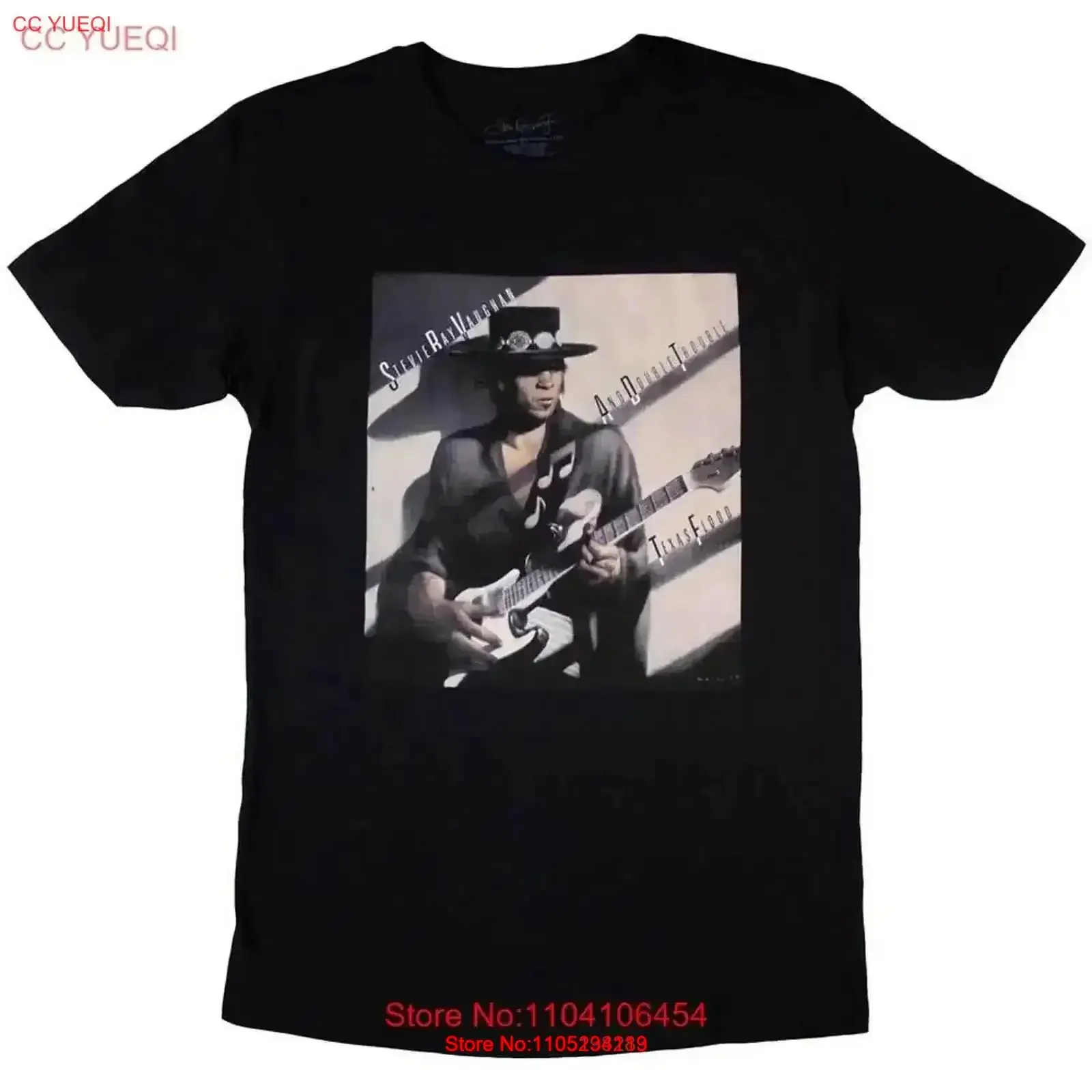 Stevie Ray Vaughan Texas Flood Album Cover T Shirt Black New vintage Washed Stretched fashion designer clothes Soft Casual