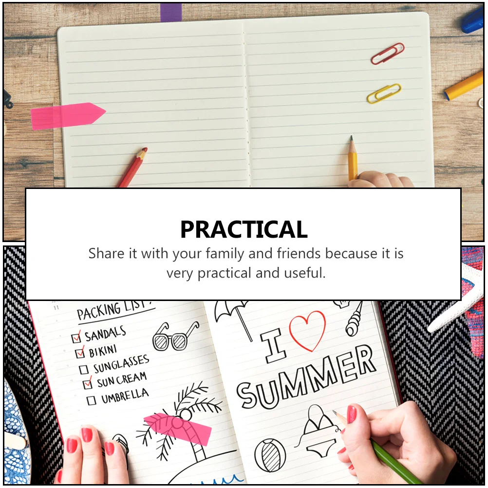 6Sets Colorful Arrow Label Stickers Lightweight Writable Memo Notes for Office Classification and Marking Multipurpose