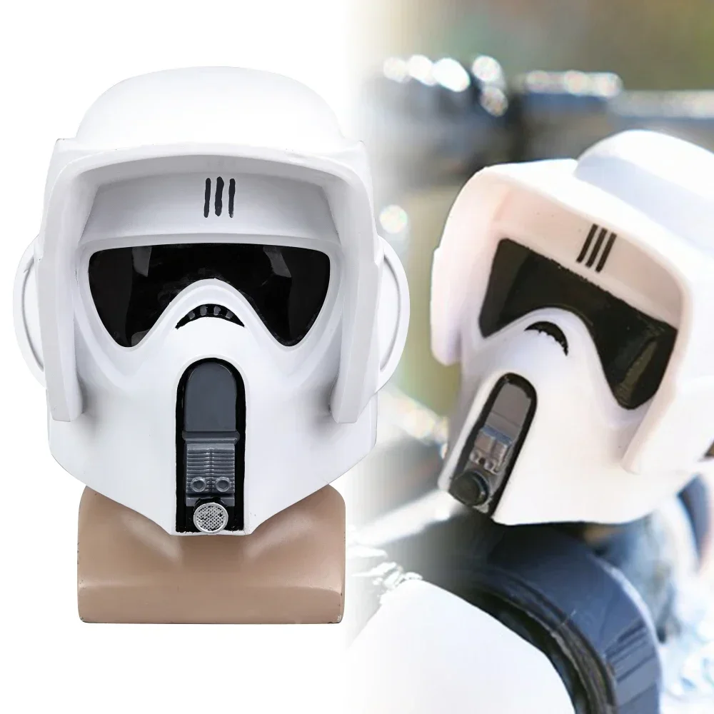 

The White Series Scout Helmet Full Head Masks Halloween Mask Masquerade Carnival Stage Performance Party Props for Adult