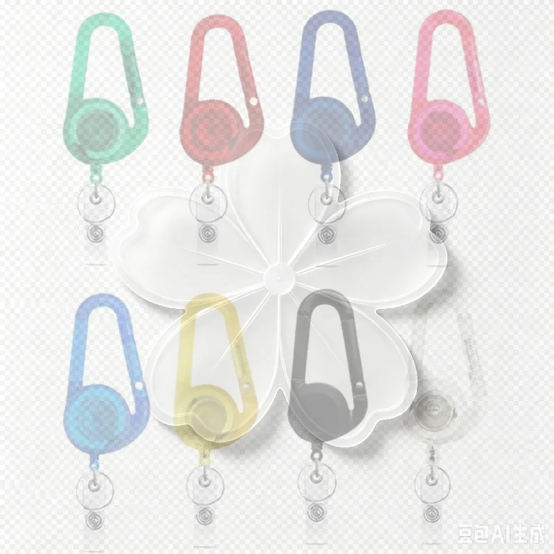 8 Color Transparent Outdoor Telescopic Card Holder Badge Holder Badge Reel Clip Carabiner Keychain Easy Pull Buckle