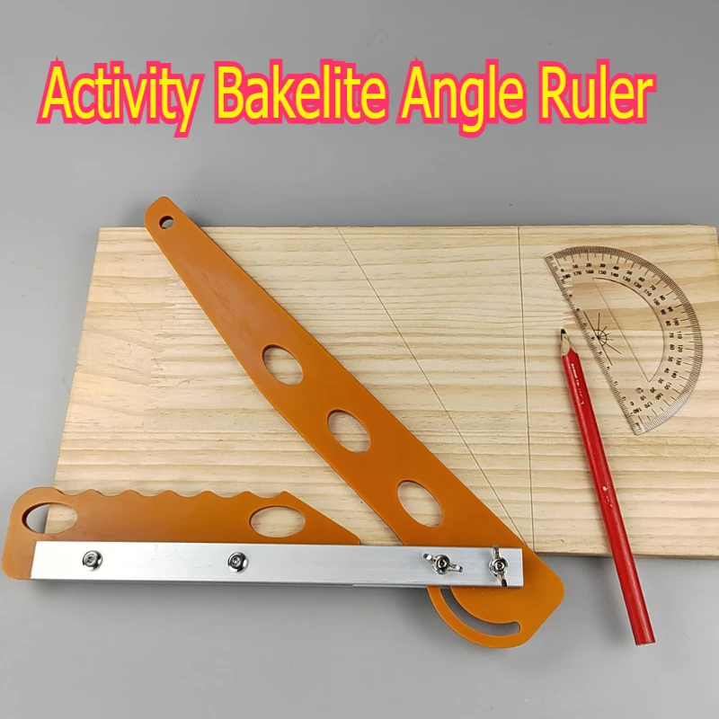 

Woodworking Activity Bakelite Angle Ruler with Protractor High Precision Wear Resistant Cutting Angle Ruler Woodworking Tools